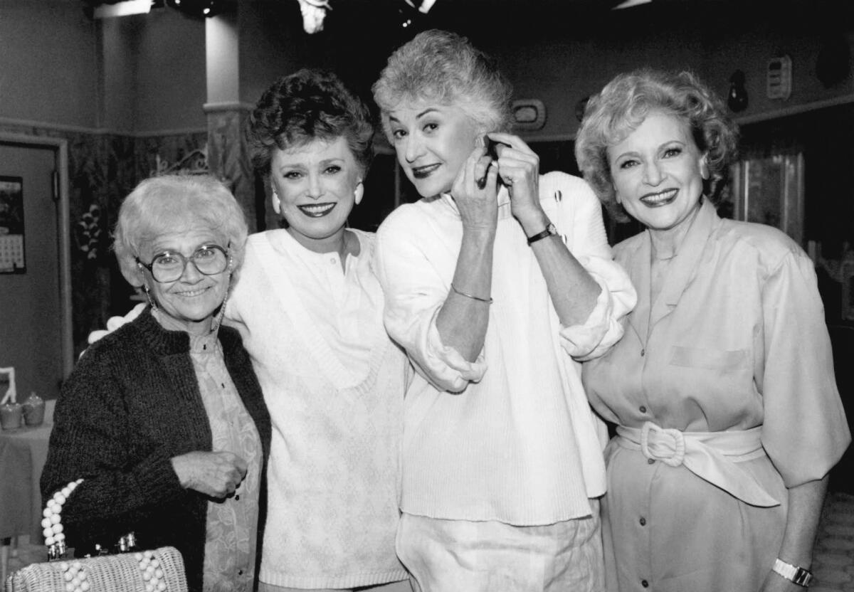 "The  Golden Girls" cast members smile while looking at the camera