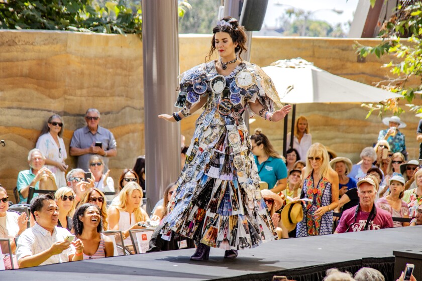 A woman wears a hand-crafted dress at Laguna Beach's Festival of the Arts