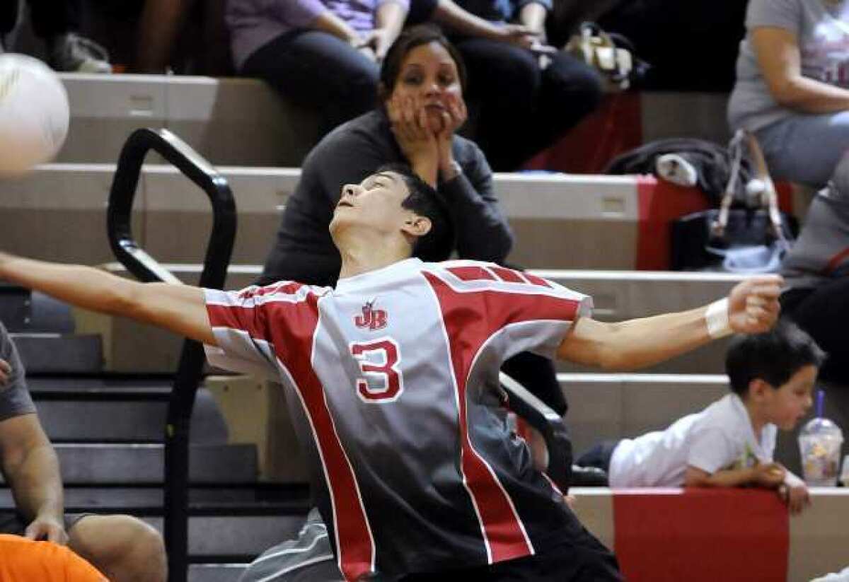 ARCHIVE PHOTO: Jonathan Fuentes and the Burroughs High boys' volleyball team looks to survive and advance this postseason.