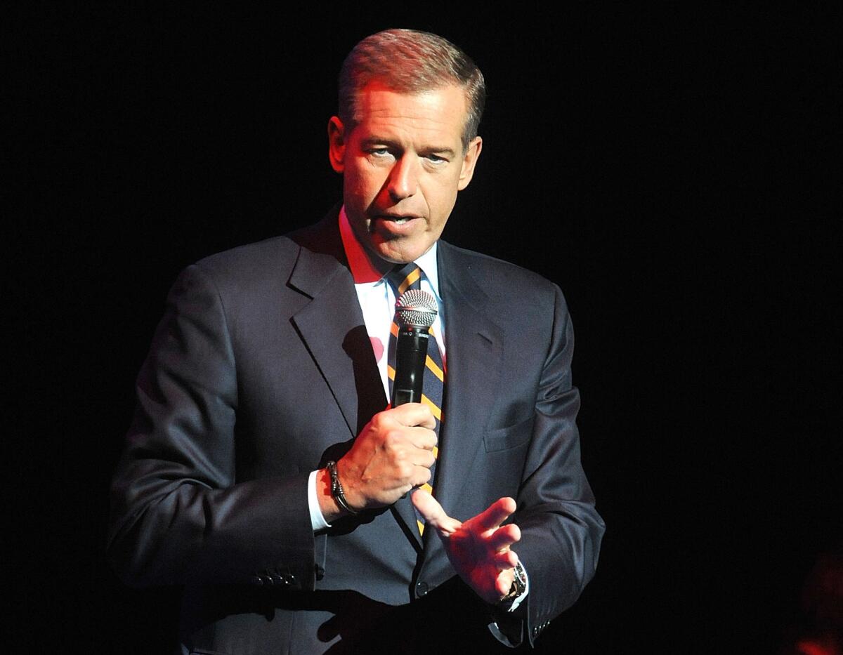 MSNBC anchor Brian Williams (seen here at a 2014 event), formerly of NBC's "Nightly News," returned to the broadcast network's airwaves Thursday during live coverage of the Dallas tragedy.