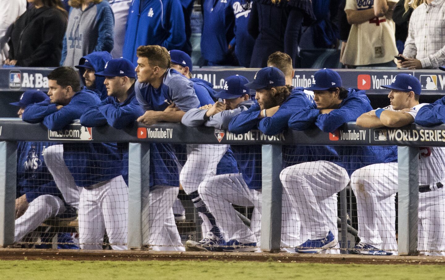 Dodgers watch their World Series dreams disappear with a 5-1 loss to the Houston Astros in the ninth inning.