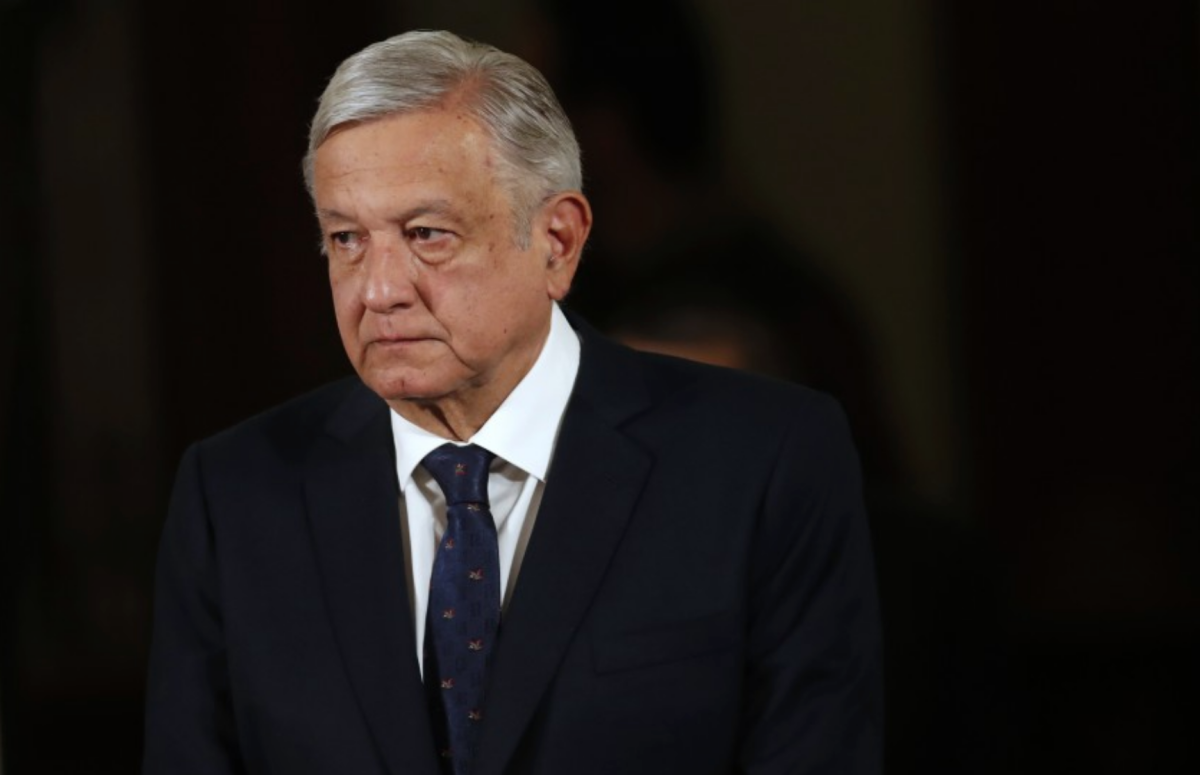 El presidente Andrés Manuel López Obrador en el Palacio Nacional de la Ciudad de México.