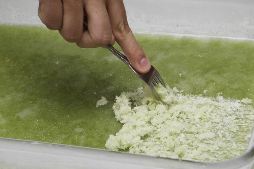 Refreshing with a hint of spice. Recipe: Cucumber lime granita