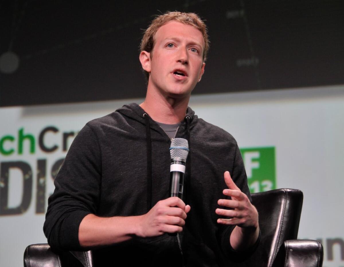 Facebook CEO Mark Zuckerberg spoke at the TechCrunch Disrupt conference in San Francisco on Wednesday.