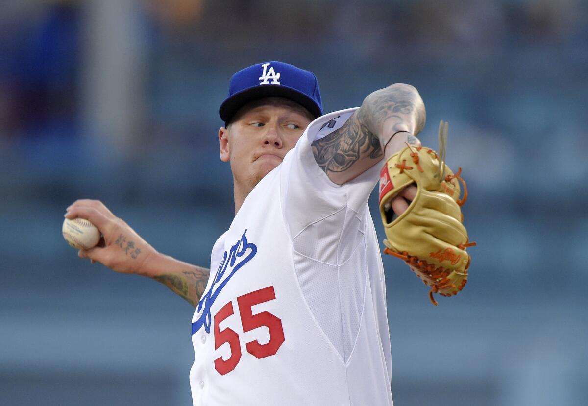 Dodgers starting pitcher Mat Latos allowed five runs in 4 2/3 innings against the Reds. Latos has struggled in his last two starts.
