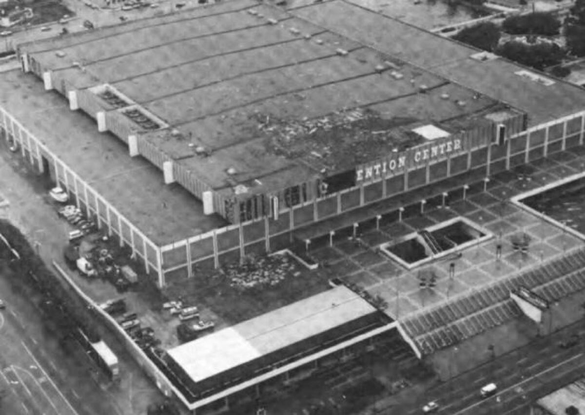 A tornado damaged the Los Angeles Convention Center in 1983.