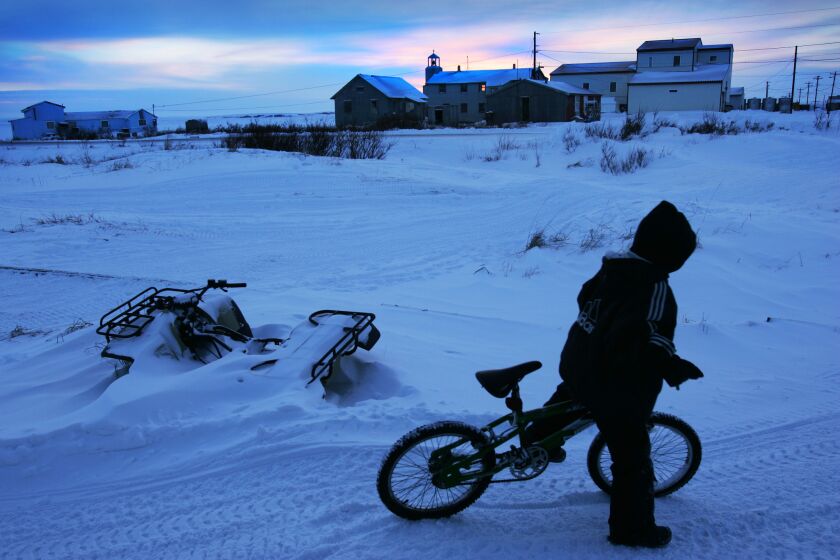 PAINFUL PAST: Snow blankets St. Michael, Alaska , one of the villages in which almost an entire generation of males say they were sexually abused by representatives of the Catholic Church.