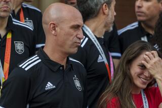 Luis Rubiales, president of Spain's soccer federation, visits La Moncloa Palace in Madrid with the women's soccer team