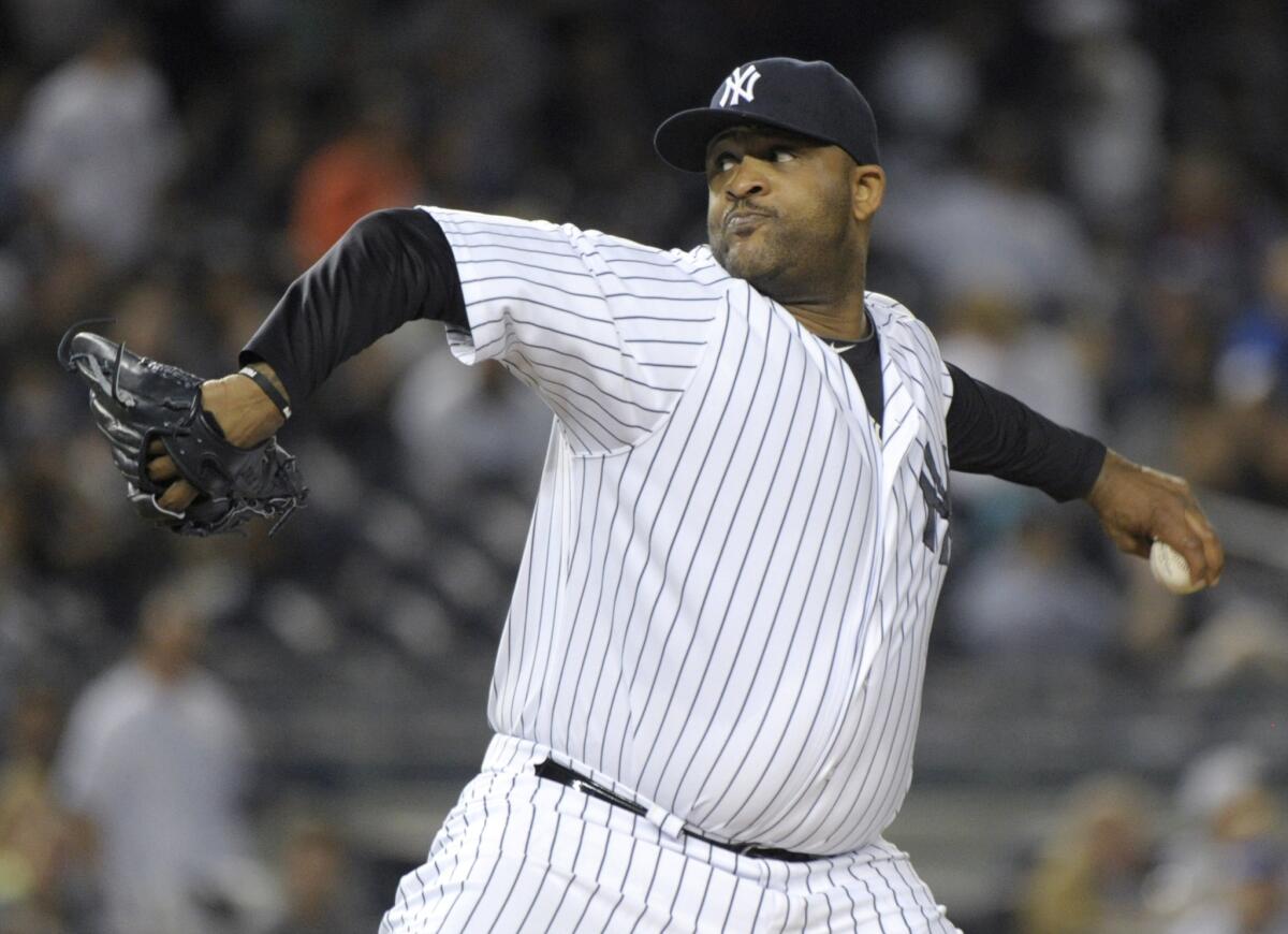 New York Yankees left-hander CC Sabathia pitches against the Chicago White Sox during a game on Sept. 25.
