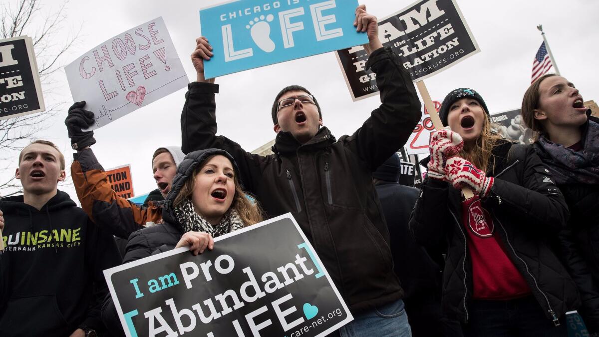 Antiabortion advocates rally outside the Supreme Court during the March for Life on Jan. 27.