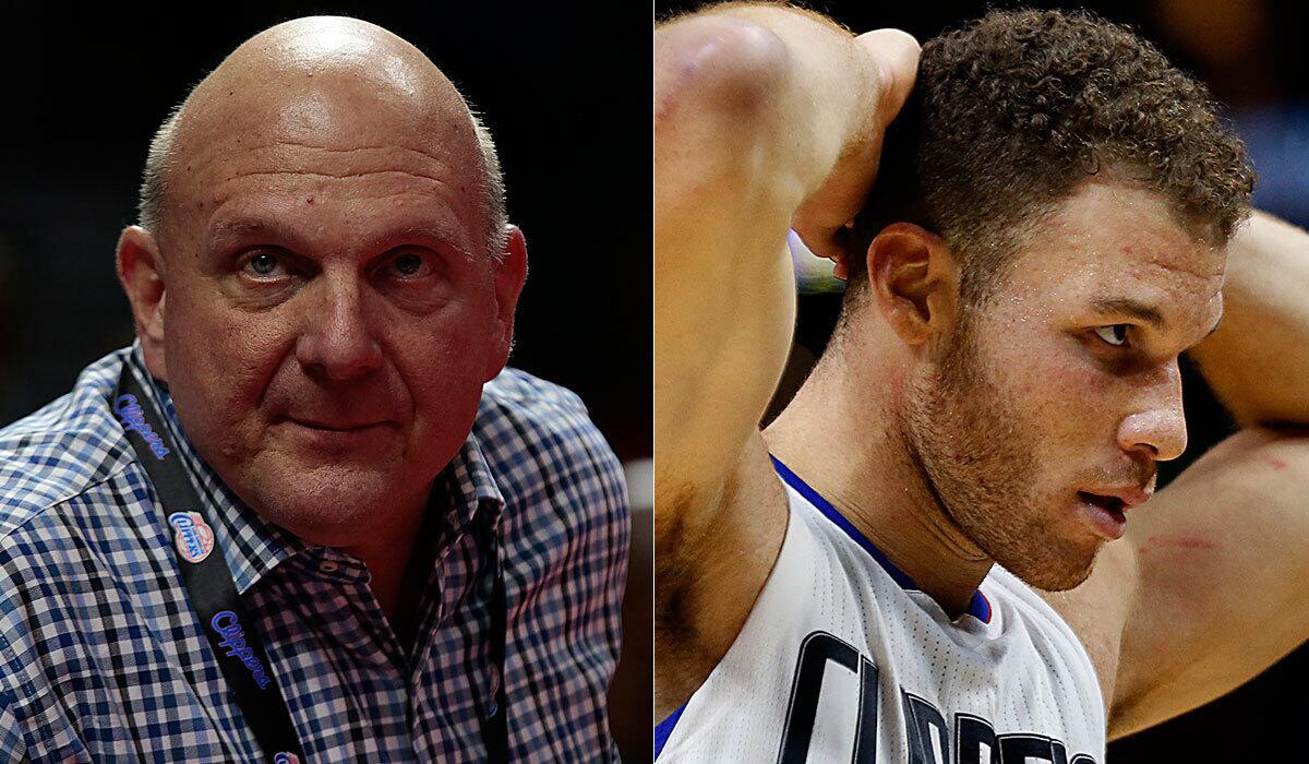 Clippers owner Steve Ballmer, left, condemned Blake Griffin's actions without tossing the star player under the proverbial bus.