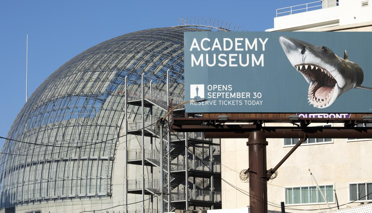 Outside the Academy Museum of Motion Pictures