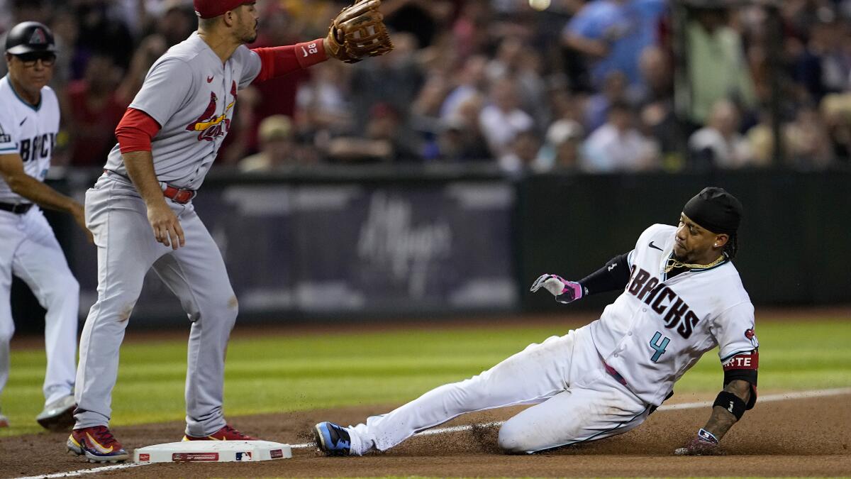 Phoenix, Arizona, USA. 23rd Apr, 2022. Kyle Nelson (50) of the Arizona  Diamondbacks walks off the field after getting the 3rd out of the to of the  same between the New York