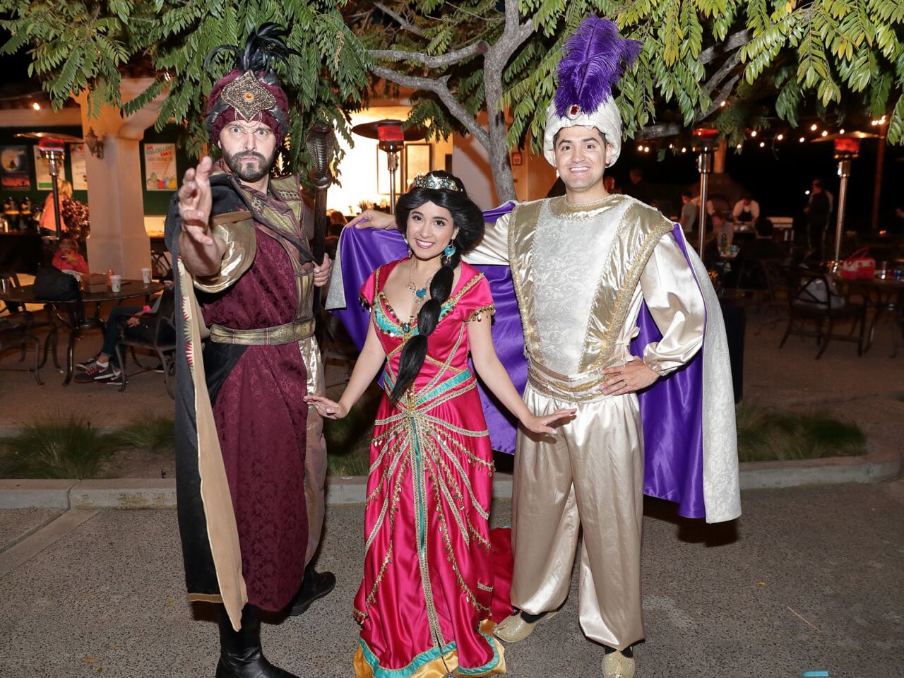 Characters were on hand to pose with the children: Jafar, Jasmine, and Aladdin