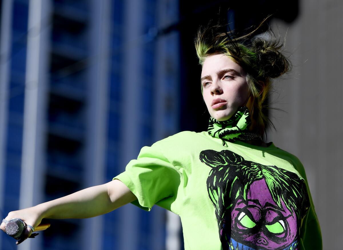 Billie Eilish is one of multiple pop music acts that canceled or postponed concerts because of the coronavirus.