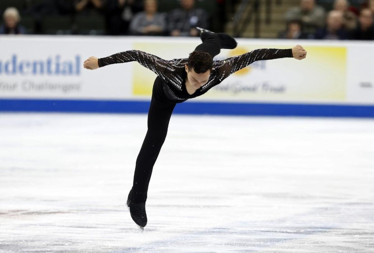 Adam Rippon performs during the mens' short program of the U.S. Figure Skating Championships on Jan. 22.