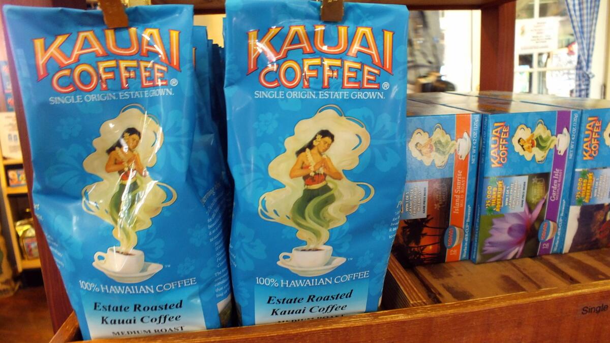 Kauai Coffee in its bright blue bags is easily found in shops throughout Hawaii, but the biggest selection is at the company store near Kalaheo, on Kauai's South Shore.