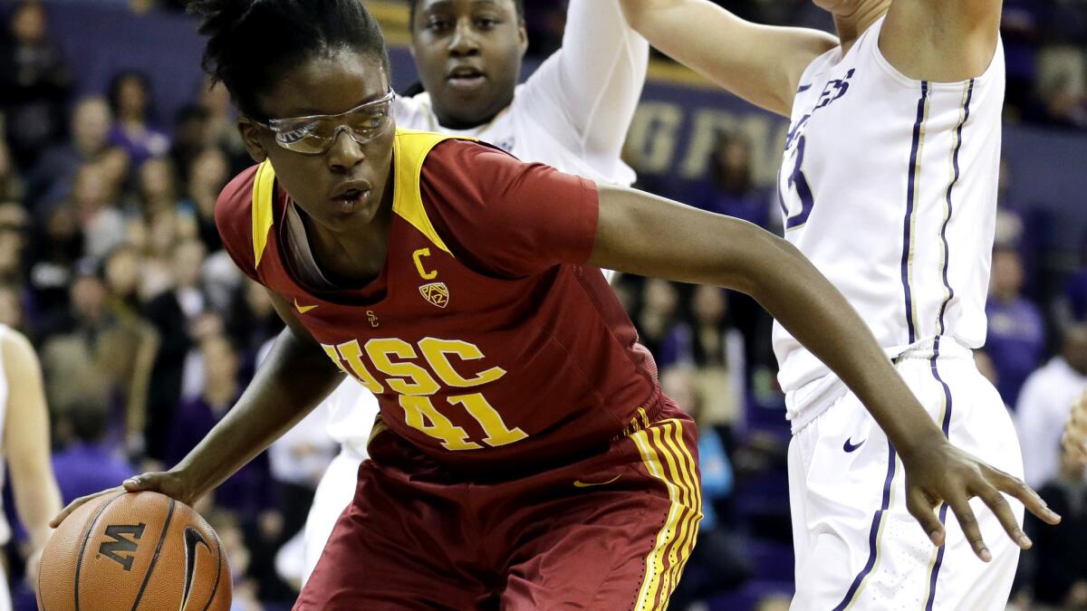 USC forward Temi Fagbenle, shown during a game earlier this season, had 11 points and nine rebounds in a loss to Stanford on Friday.