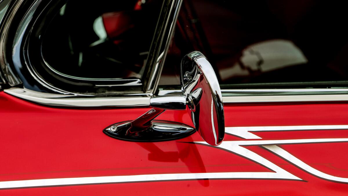 Detail of the 1961 convertible Chevy Impala lowrider built by Vernon Maxwell.