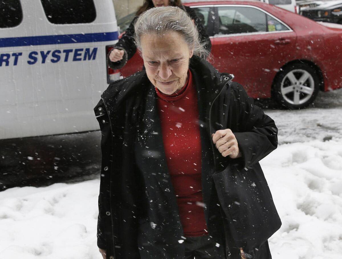 Julie Patz, mother of Etan Patz, arrives at court in New York on Monday.