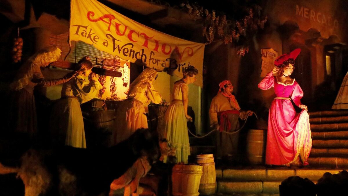 The Pirates of the Caribbean ride, pictured last summer, had depicted women being auctioned off.