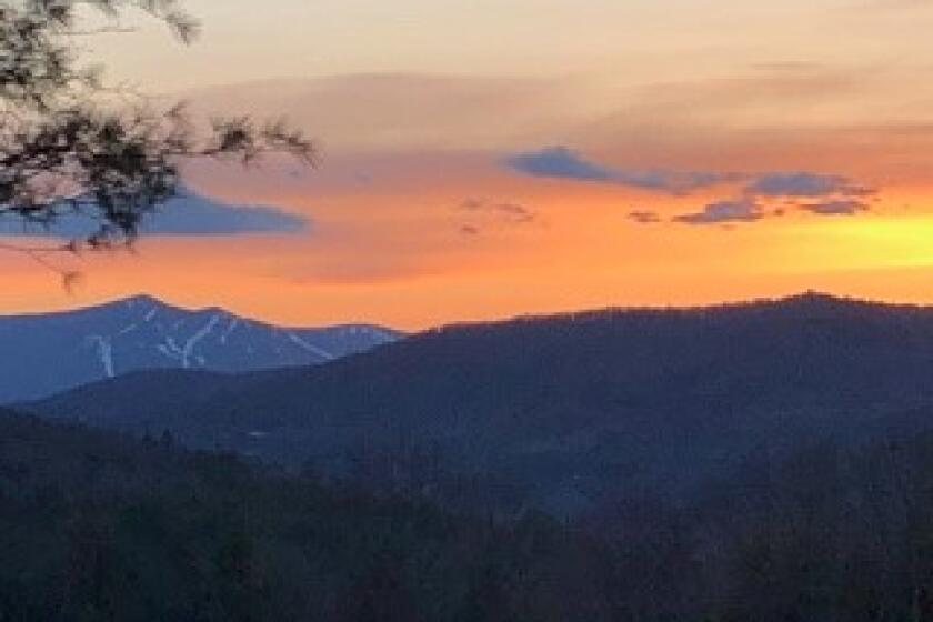 Sunset view of mountain in Vermont