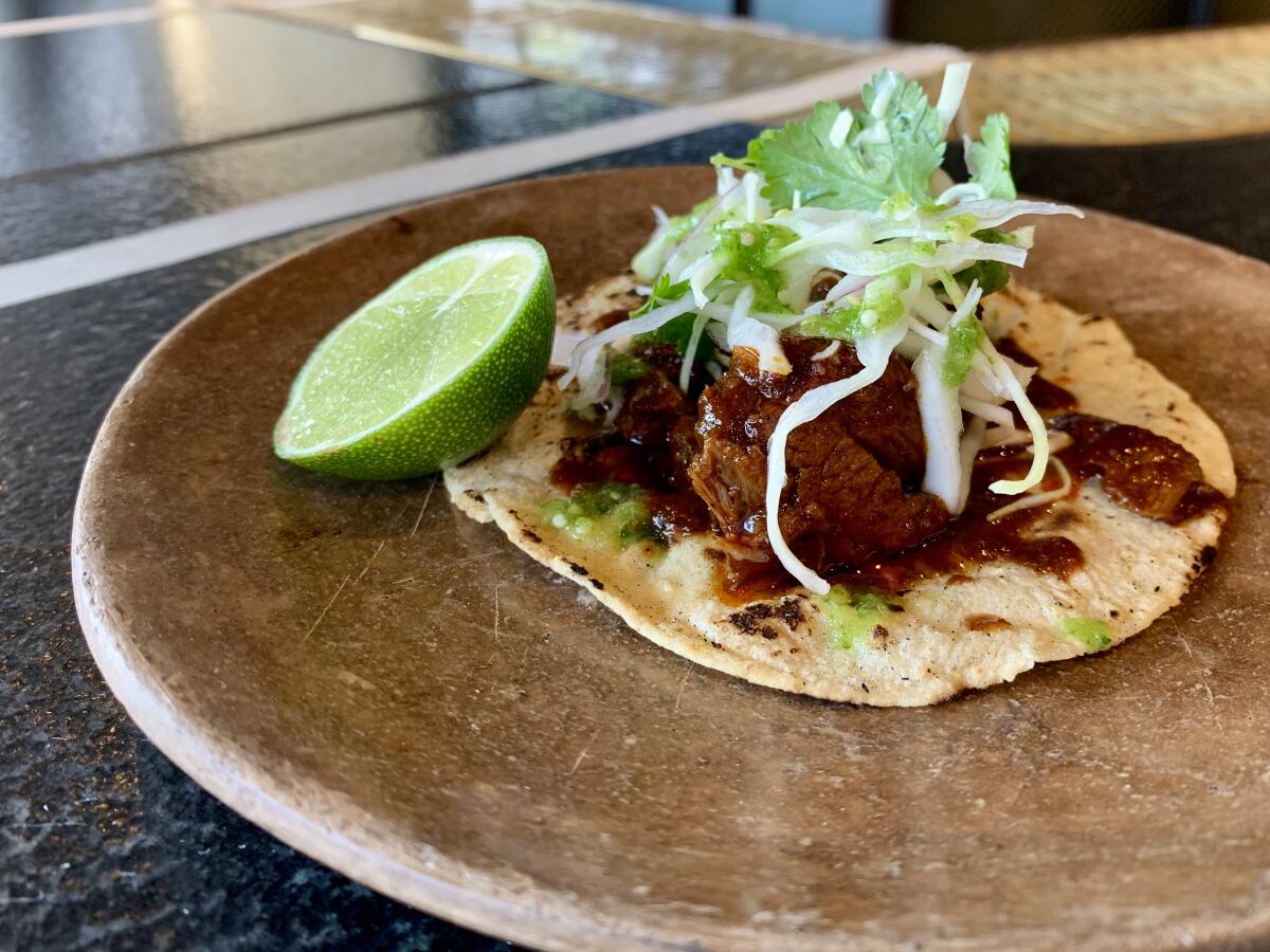 Birria de res made from stewed beef cheeks is one of the current menu options at Valle.