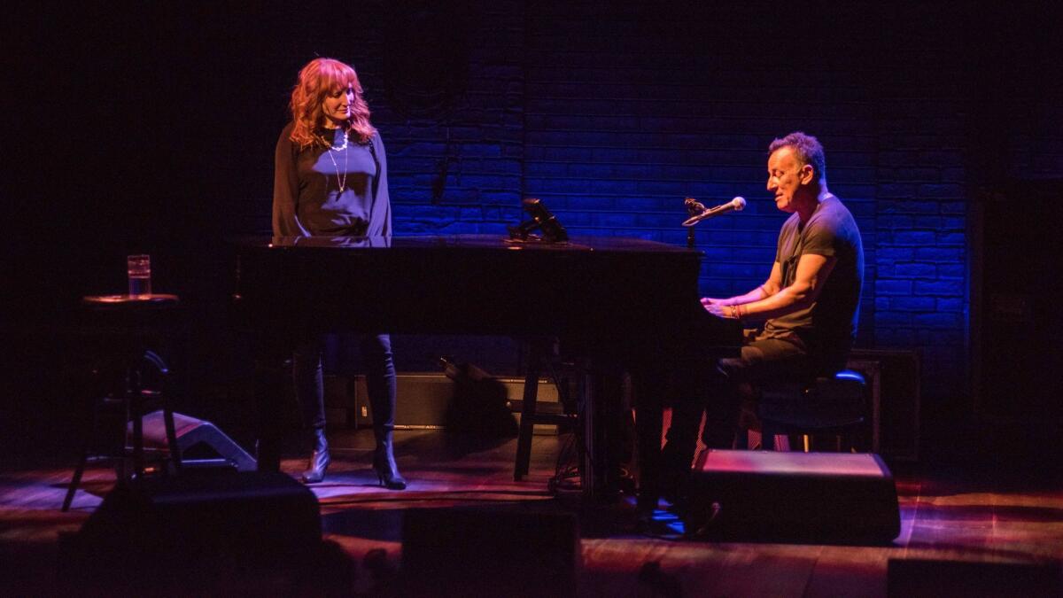 Patti Scialfa Springsteen joins Bruce onstage for two numbers.