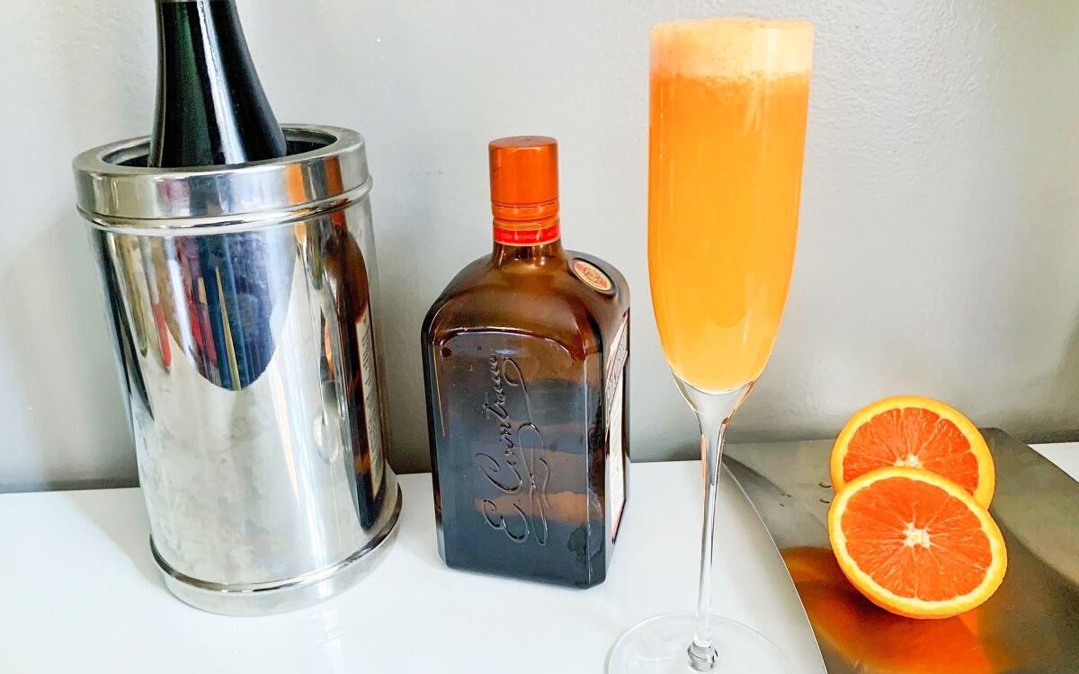 Ingredients for a Mimosa cocktail