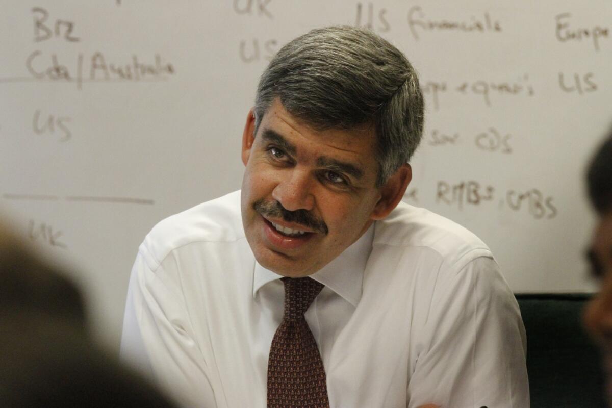Global investment management firm Pimco announced Tuesday that its chief executive, Mohamed A. El-Erian, will be leaving the firm in mid-March. Above, El-Erian in 2010.