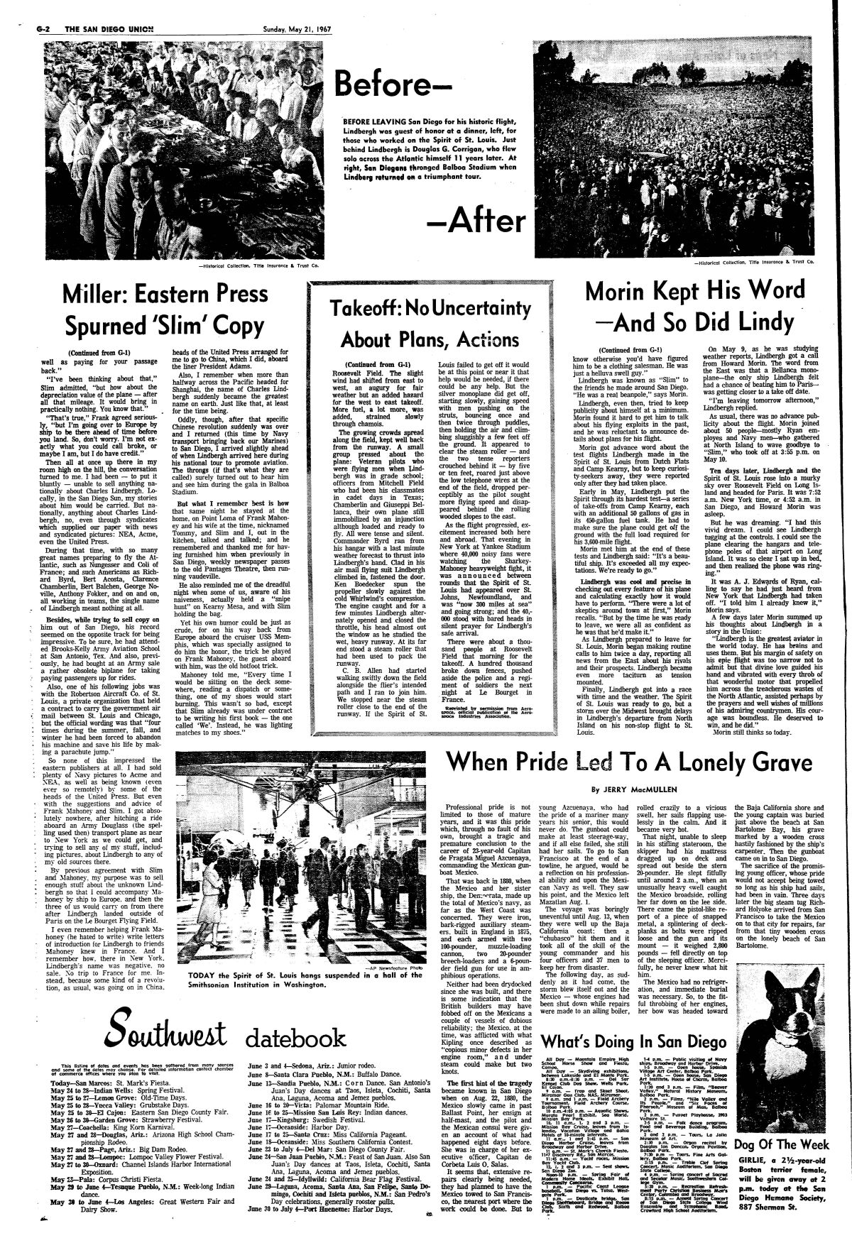 Page G-2 from The San Diego Union, Sunday, May, 21, 1967 