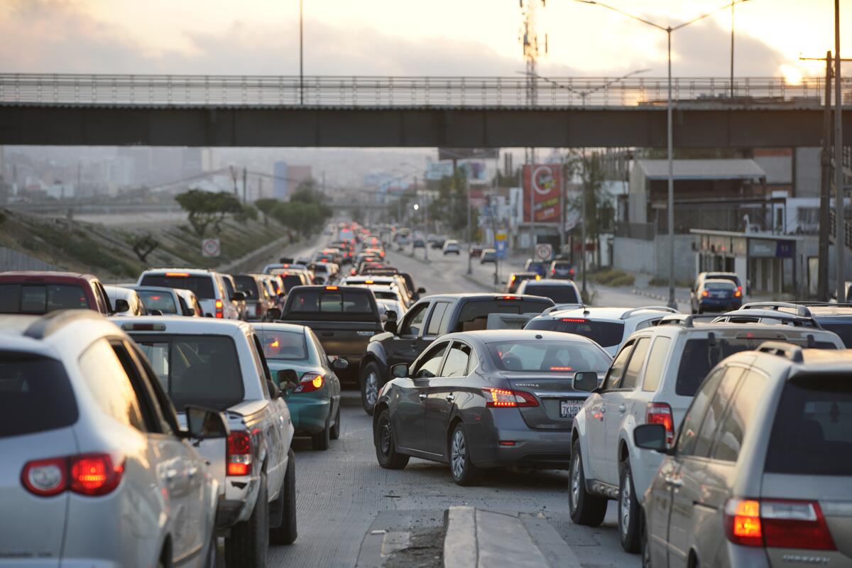 Traffic into San Ysidro from Tijuana