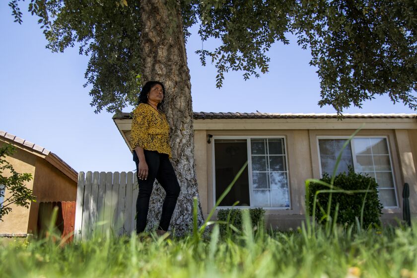 SAN JACINTO, CALIFORNIA - APRIL 28, 2020: Arene Pineda of San Jacinto tried to apply for a mortgage forbearance program because she and her husband lost work during the coronavirus pandemic on April 28, 2020 in San Jacinto, California. Fearing she'd have to pay a lump sum, she decided not to seek help. (Gina Ferazzi/Los Angeles Times)