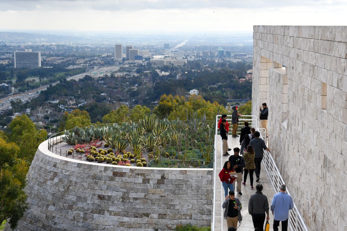The view of the city from the Getty Museum