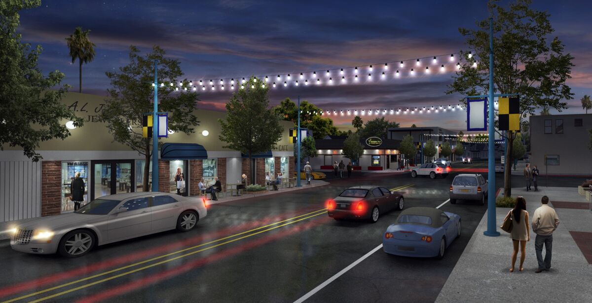Village Anchor Lights would go across two blocks of Rosecrans Street between Talbot and Cañon streets in Point Loma.