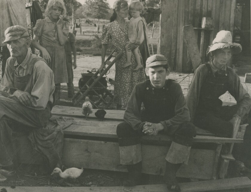Historic photo of a men sitting on a bench near three birds/ducks 