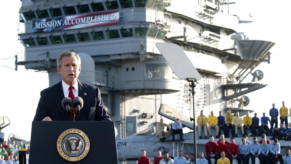 President George W. Bush addresses the nation about the Iraq war in 2003.