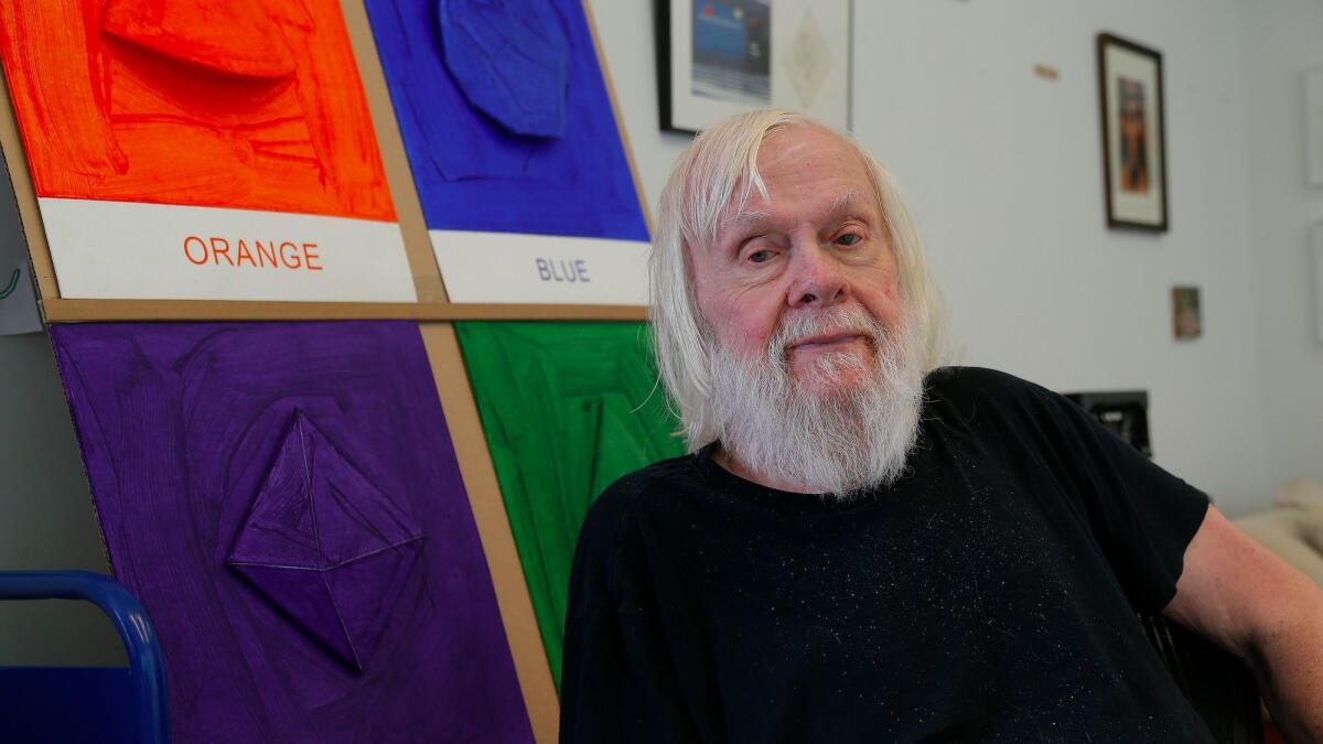 Artist John Baldessari in his Venice studio in 2017.