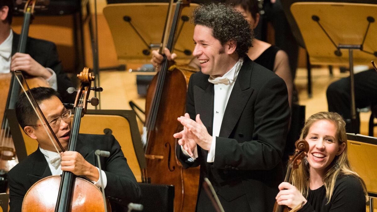 Los Angeles Philharmonic Music Director Gustavo Dudamel in Disney Hall last month.