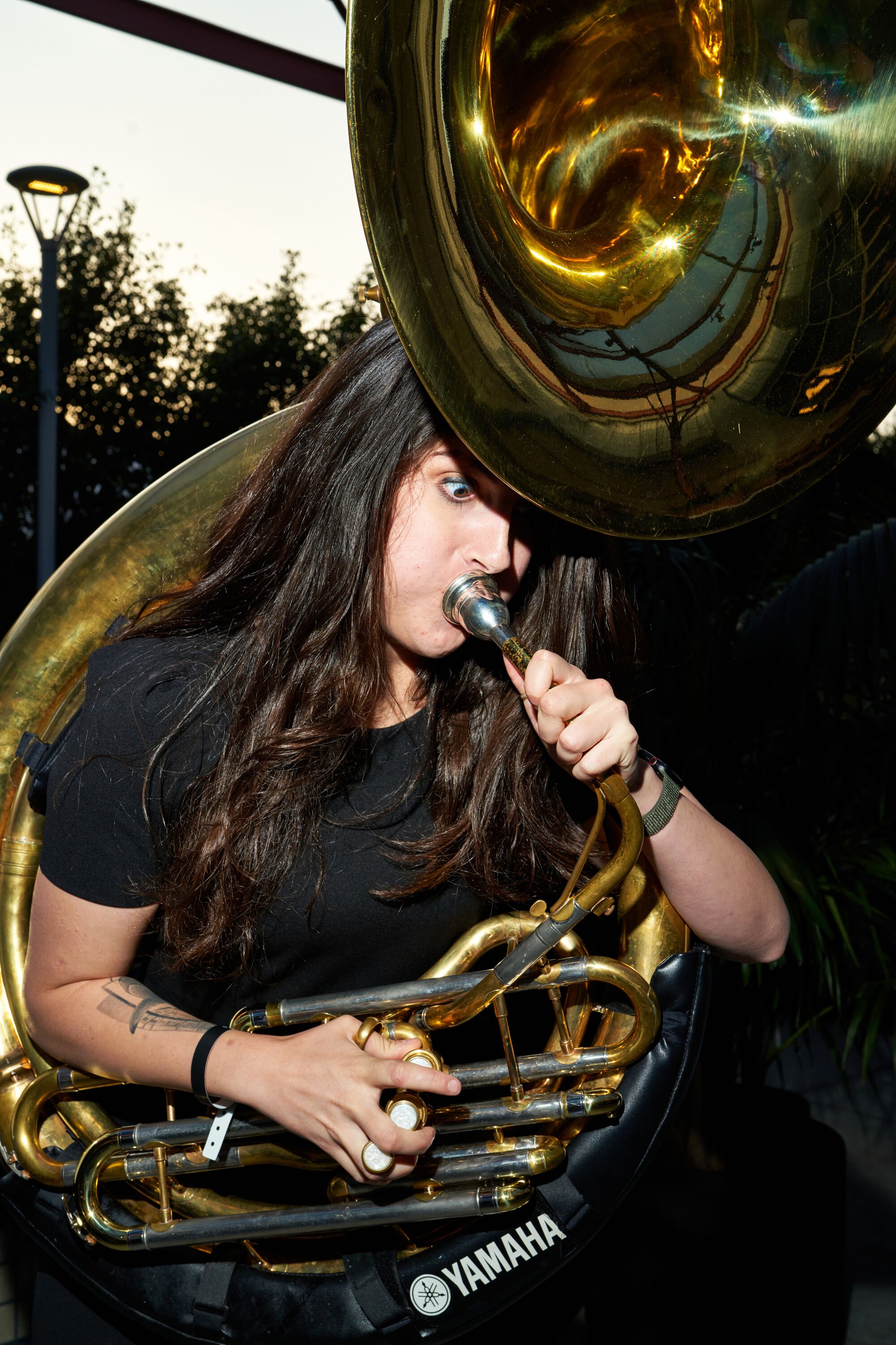 The sounds of a sousaphone, among other brass instruments, rung out and signaled to guests that dinner was about to begin.