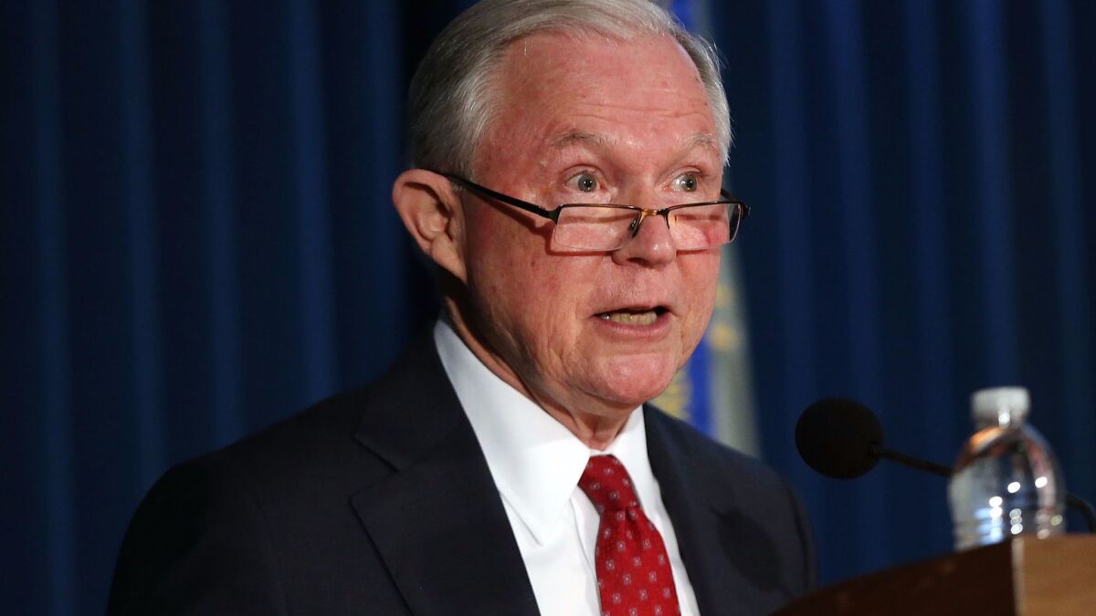 Atty. Gen. Jeff Sessions on Thursday in New York City.
