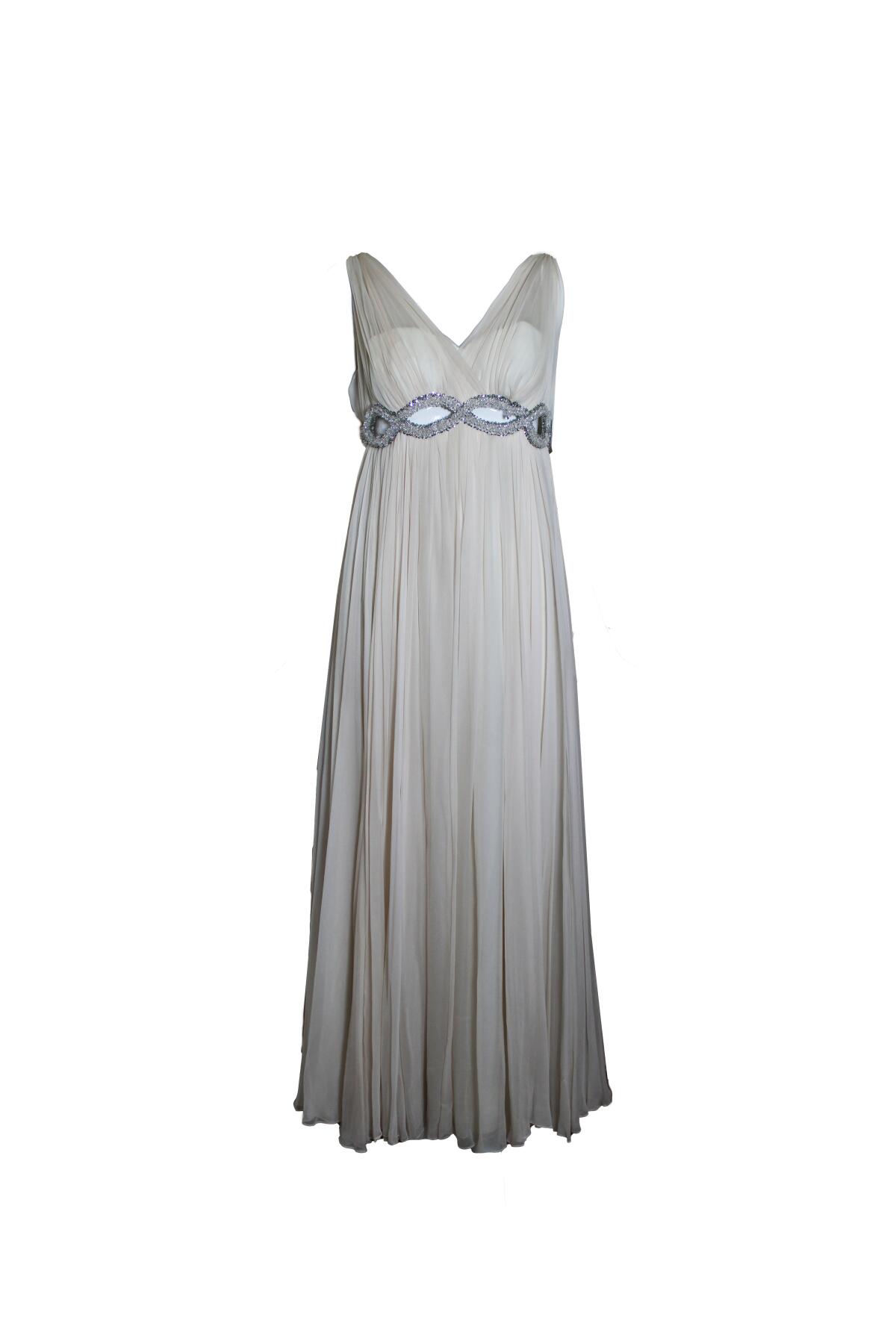 A Malcolm Starr white chiffon gown from the Way We Wore.
