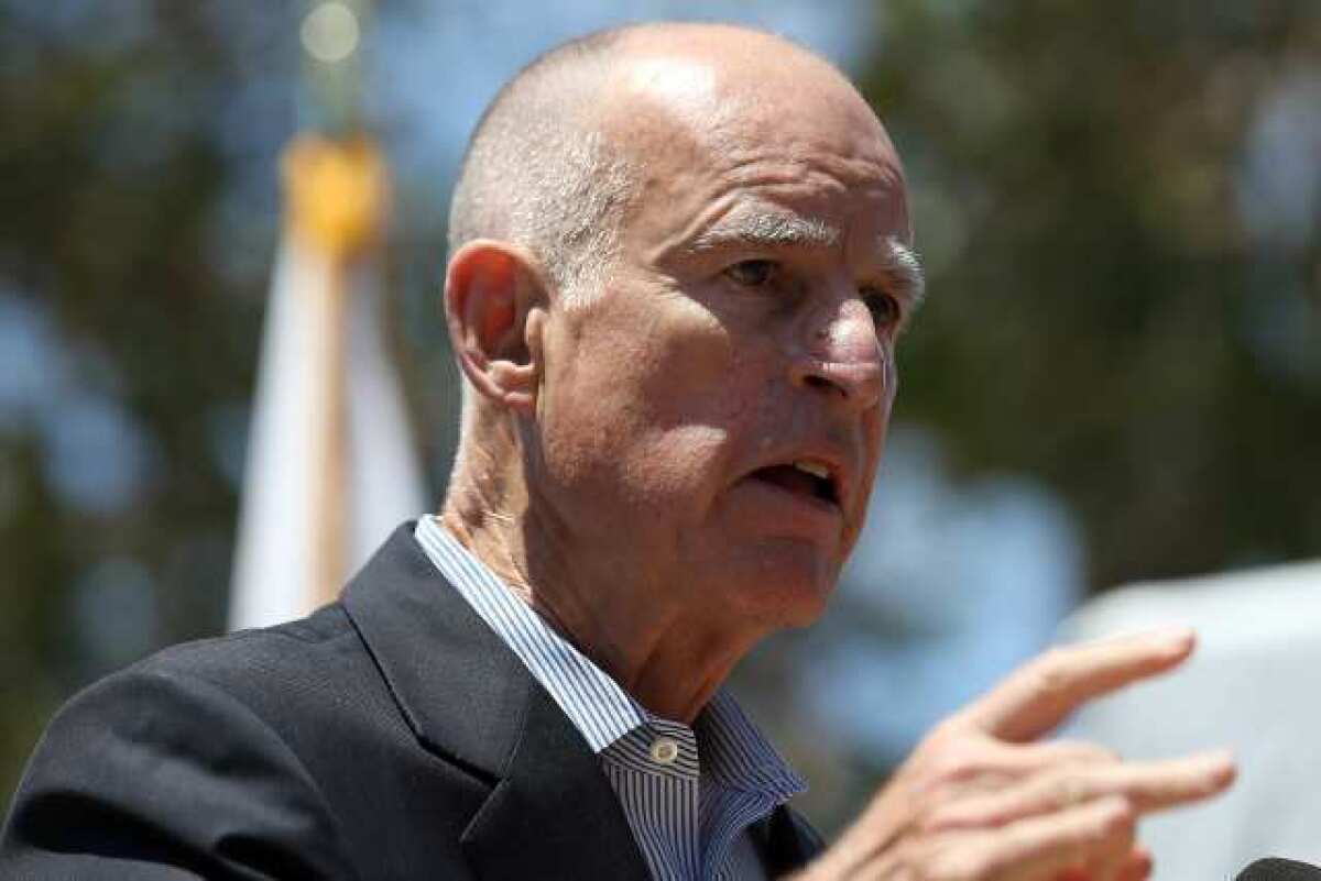 Gov. Jerry Brown, shown in 2012, typically refuses to tip his hand before announcing the signing or vetoing of a bill. But this week he disclosed his support for two measures heading to his desk.