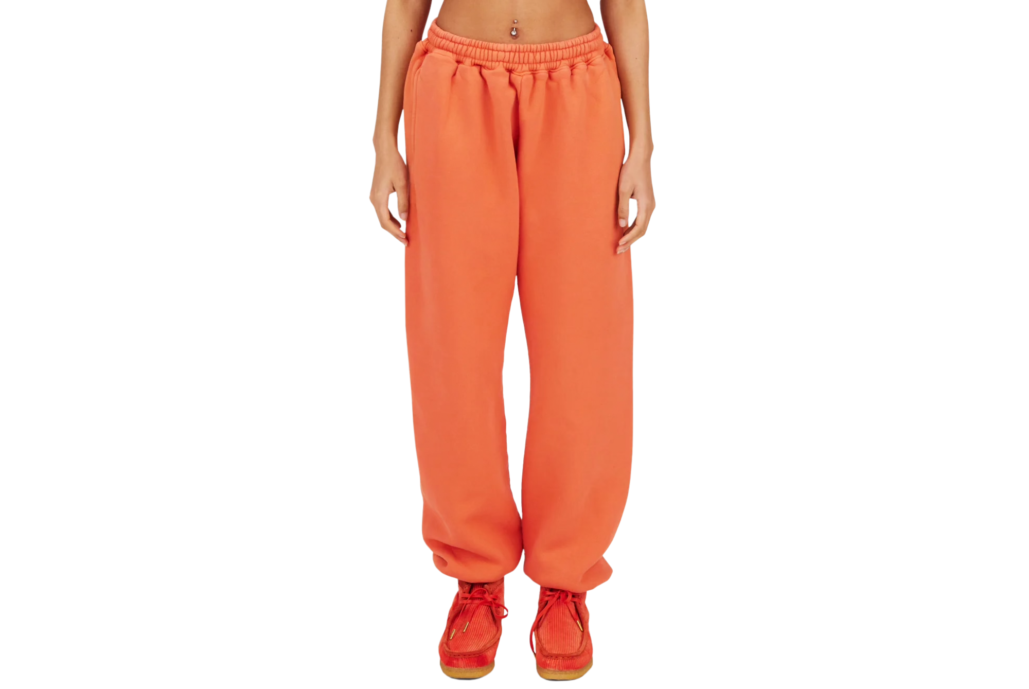 Orange sweatpants from Mayde Worldwide