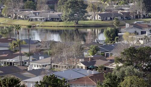 Lake San Marcos from La Plaza Drive in north San Diego County. The community is known for its leisure lifestyle.
