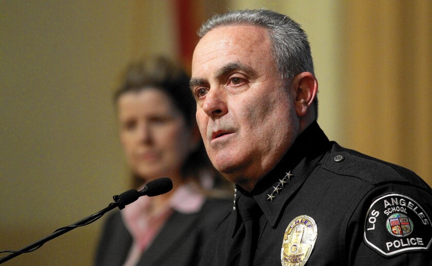 L.A. Unified Police Chief Steven Zipperman, shown in March, said the district's campaign will teach students about the dangers of sexting, including possible criminal violations of child pornography and obscenity laws.