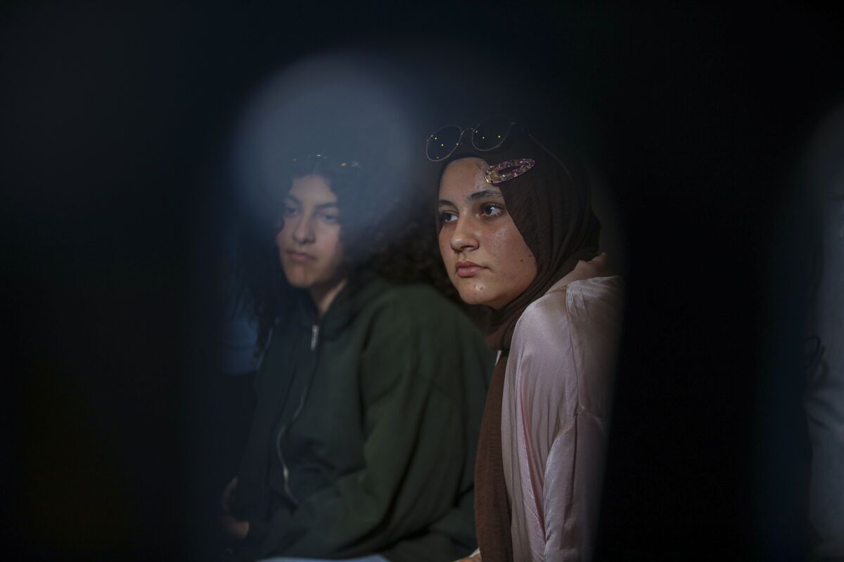 Dalal Oyoun, 17, left, and Hana Nashawati, 18, in Orange County. 