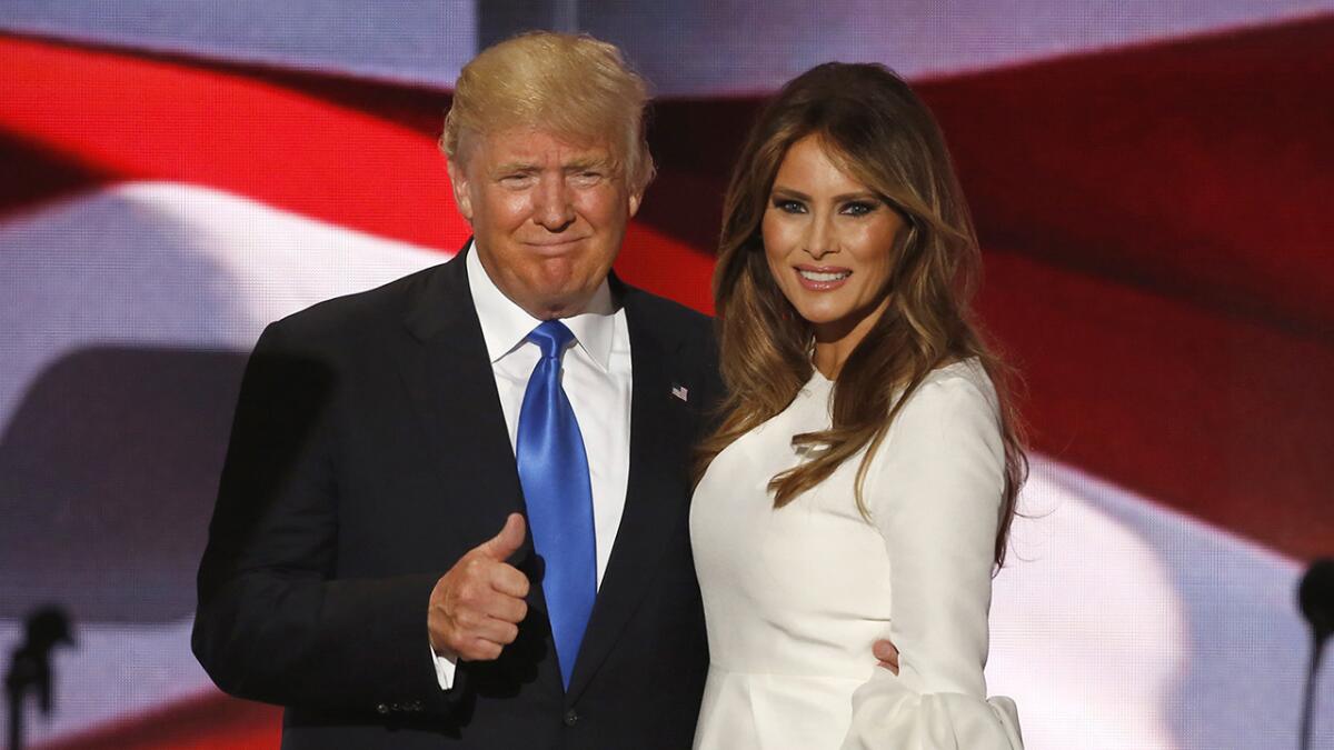 Republican presidential candidate Donald J. Trump and wife Melania Trump.