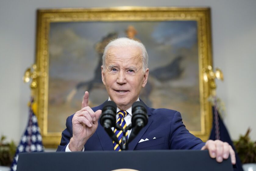 President Joe Biden announces a ban on Russian oil imports