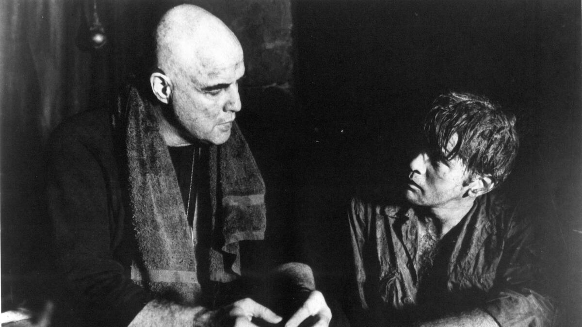 Marlon Brando, left, and Martin Sheen in "Apocalypse Now." (United Artist)